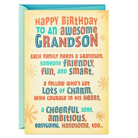 hallmark smart and charming funny birthday card for grandson|hallmark birthday cards for grandchildren.